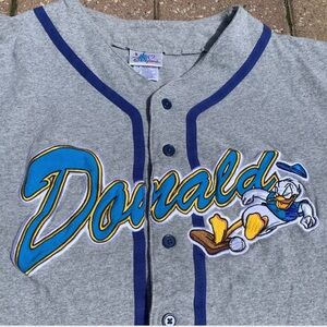 Donald Duck Vtg Disneyland Resort Disney Baseball Association Tee Jersey (M)